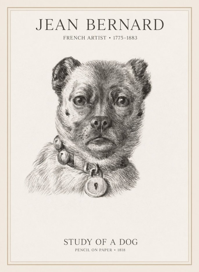 Jean Bernard Study of a Dog IV No1 - Póster