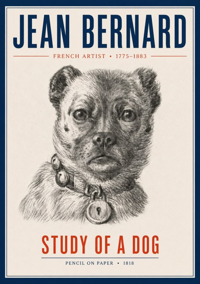 Jean Bernard Study of a Dog IV No4 - Póster