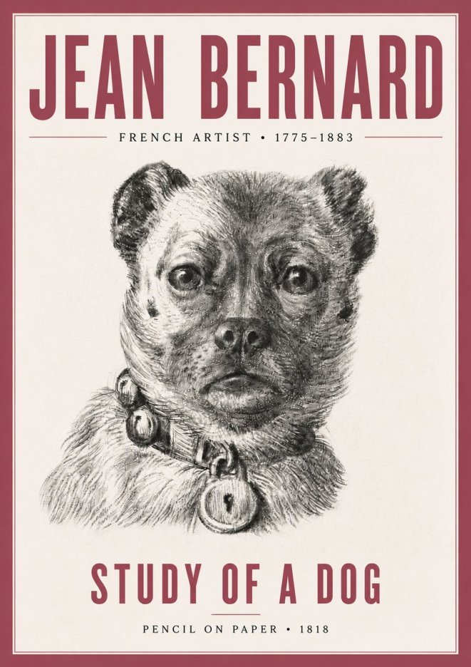 Jean Bernard Study of a Dog IV No5 - Póster