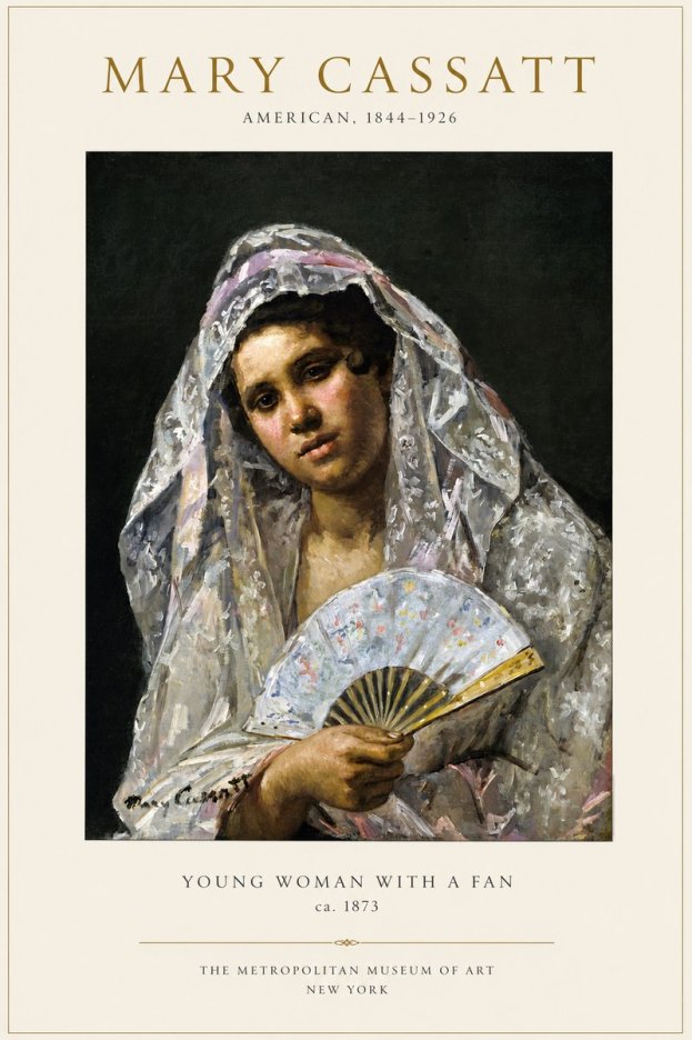 Mary Cassatt Young Woman with a Fan II No1 - Póster