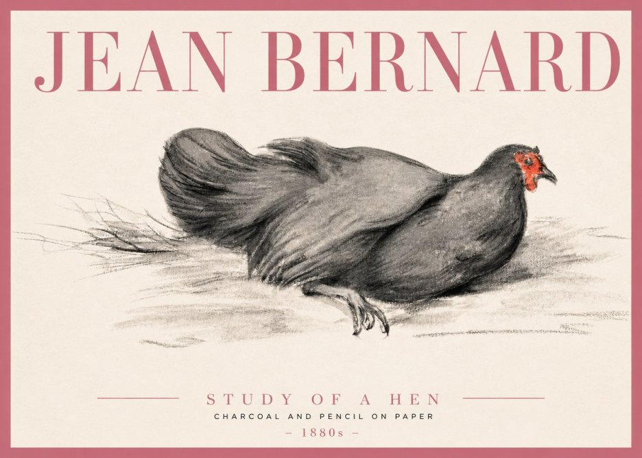 Jean Bernard Study of a Hen No3 - Póster