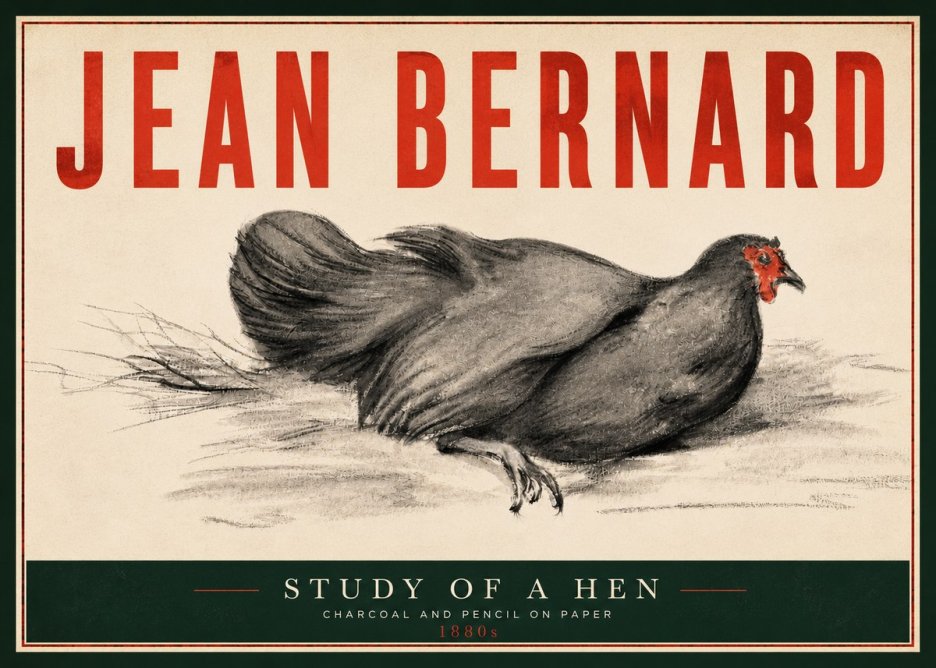 Jean Bernard Study of a Hen No4 - Póster