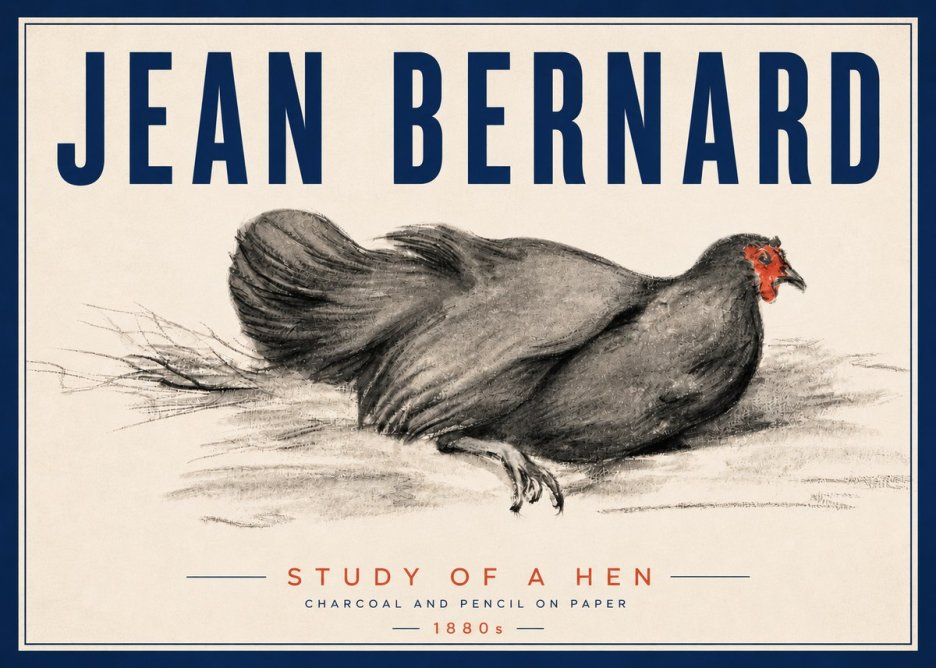 Jean Bernard Study of a Hen No5 - Póster