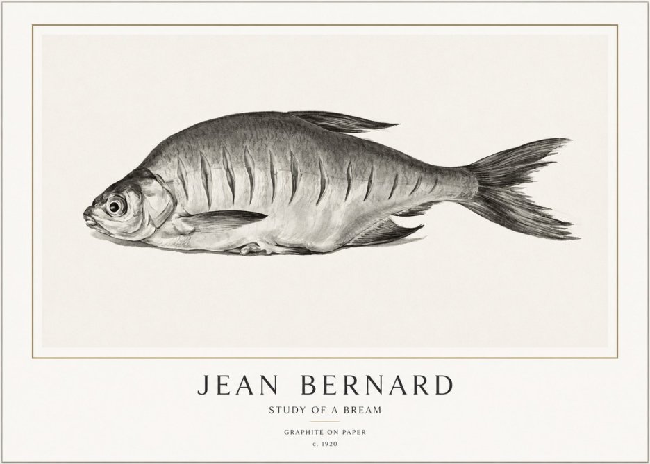Jean Bernard Study of a Bream No1 - Póster