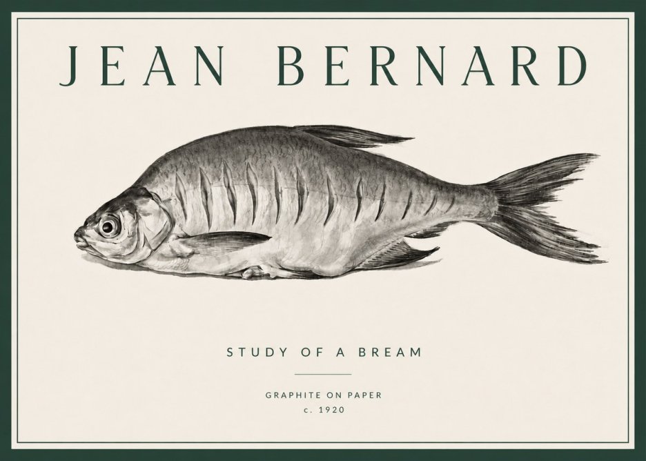 Jean Bernard Study of a Bream No3 - Póster