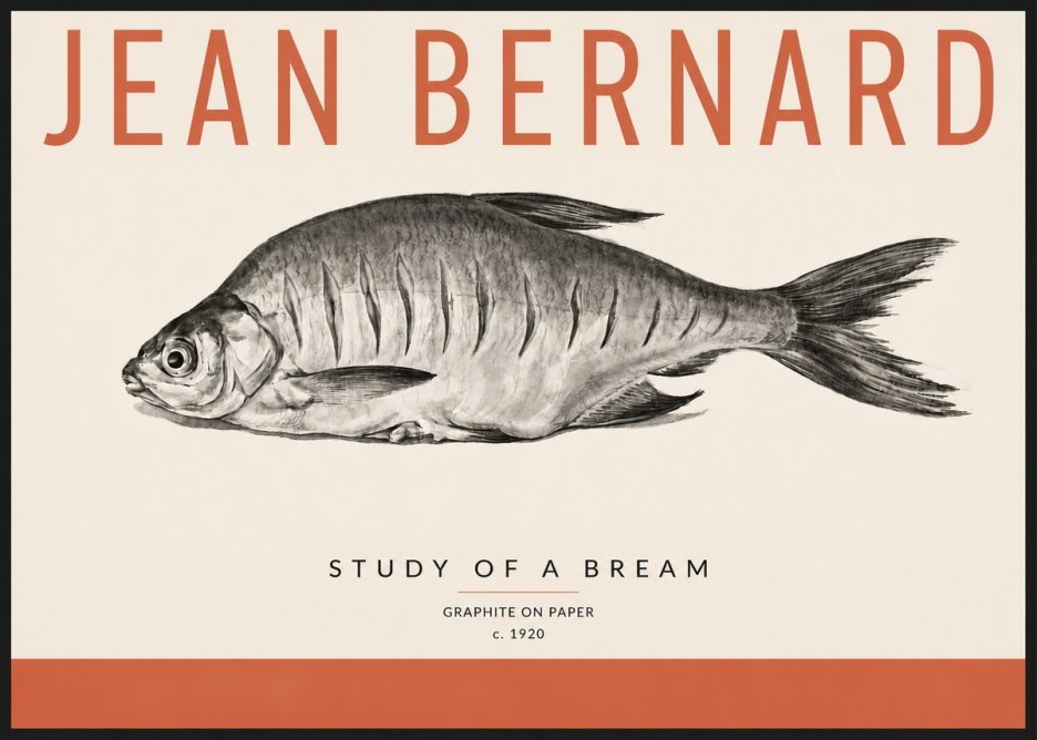 Jean Bernard Study of a Bream No4 - Póster