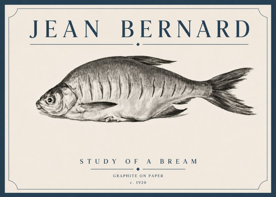 Jean Bernard Study of a Bream No5 - Póster