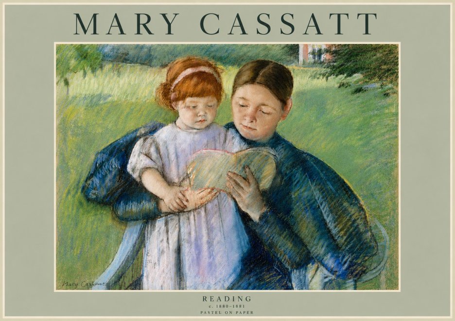Mary Cassatt Reading No5 - Póster