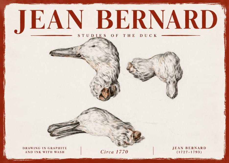 Jean Bernard Studies of the Duck No6 - Póster