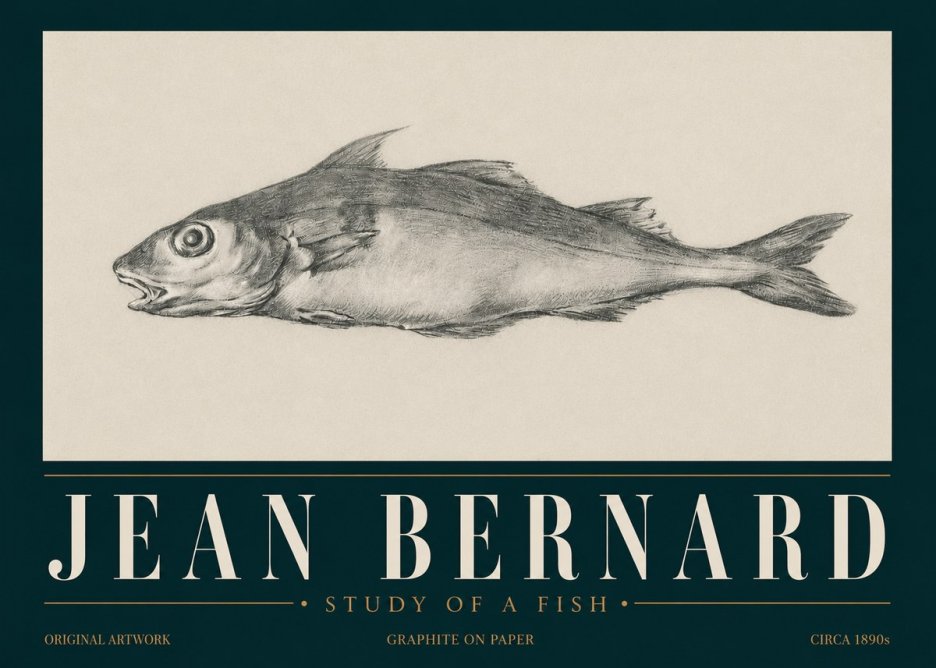 Jean Bernard Fish Study I No6 - Póster
