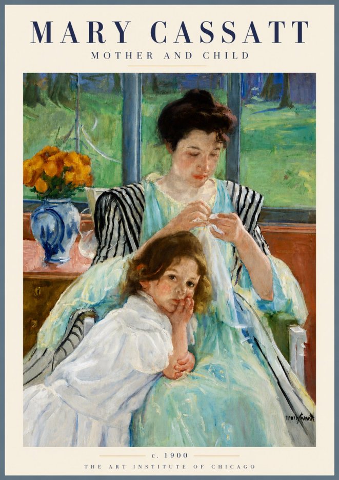 Mary Cassatt Mother and Child VII No6 - Póster