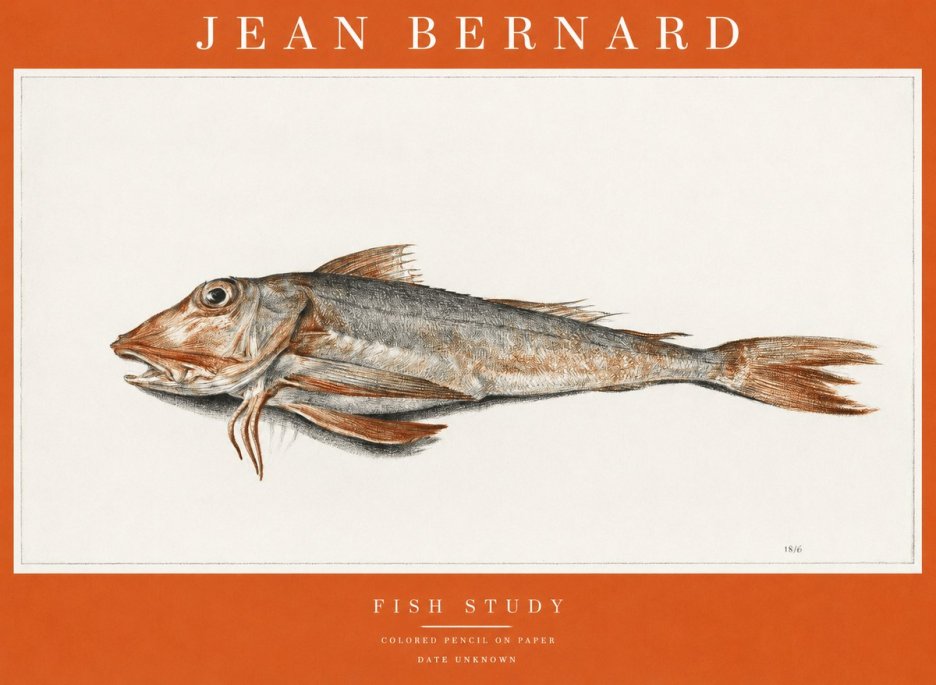 Jean Bernard Fish Study II No1 - Póster