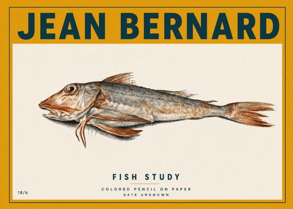 Jean Bernard Fish Study II No3 - Póster