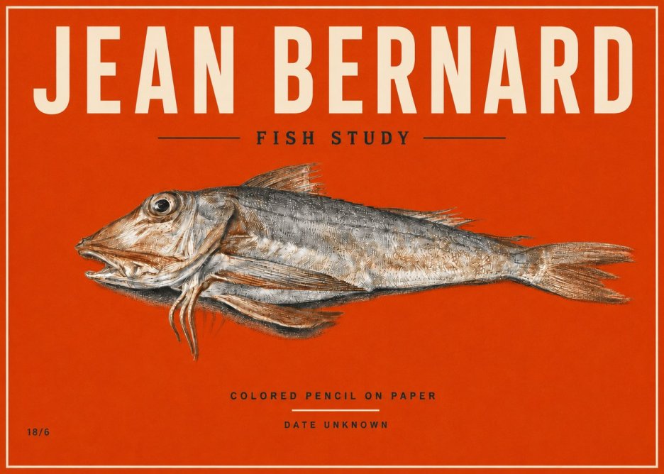 Jean Bernard Fish Study II No5 - Póster