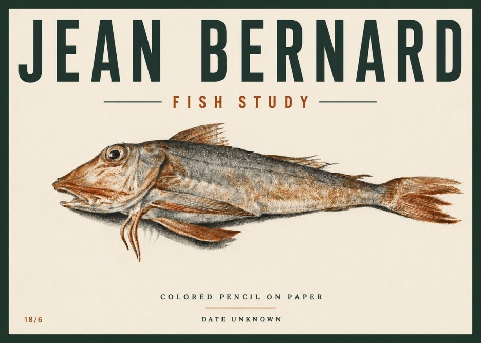Jean Bernard Fish Study II No6 - Póster