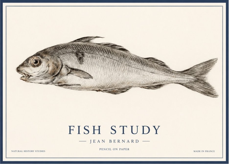 Jean Bernard Fish Study III No1 - Póster
