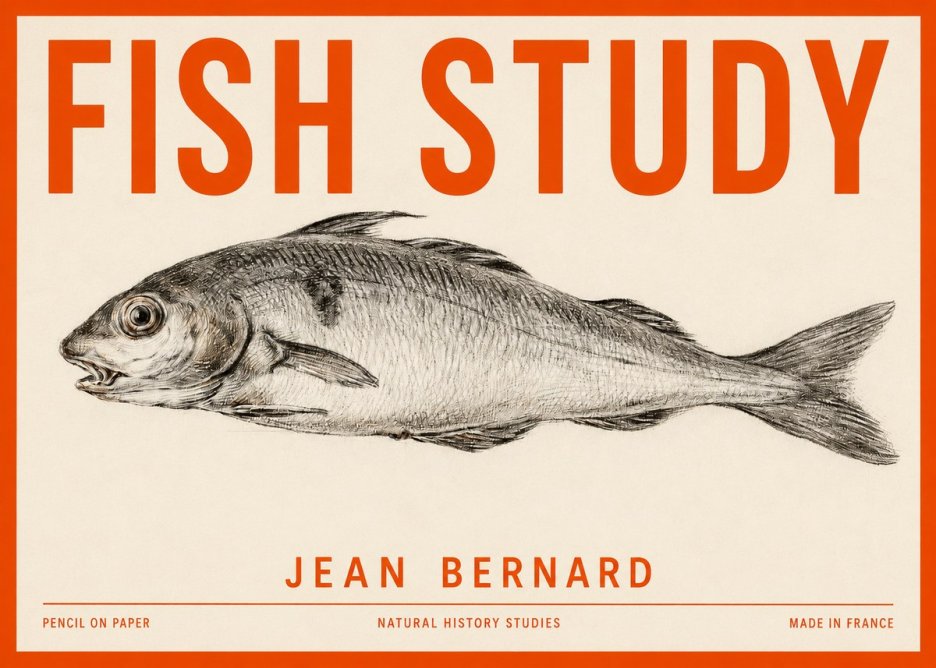 Jean Bernard Fish Study III No2 - Póster