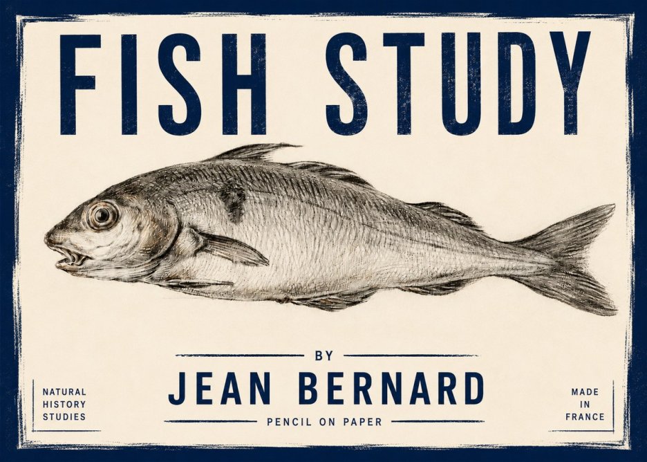 Jean Bernard Fish Study III No4 - Póster