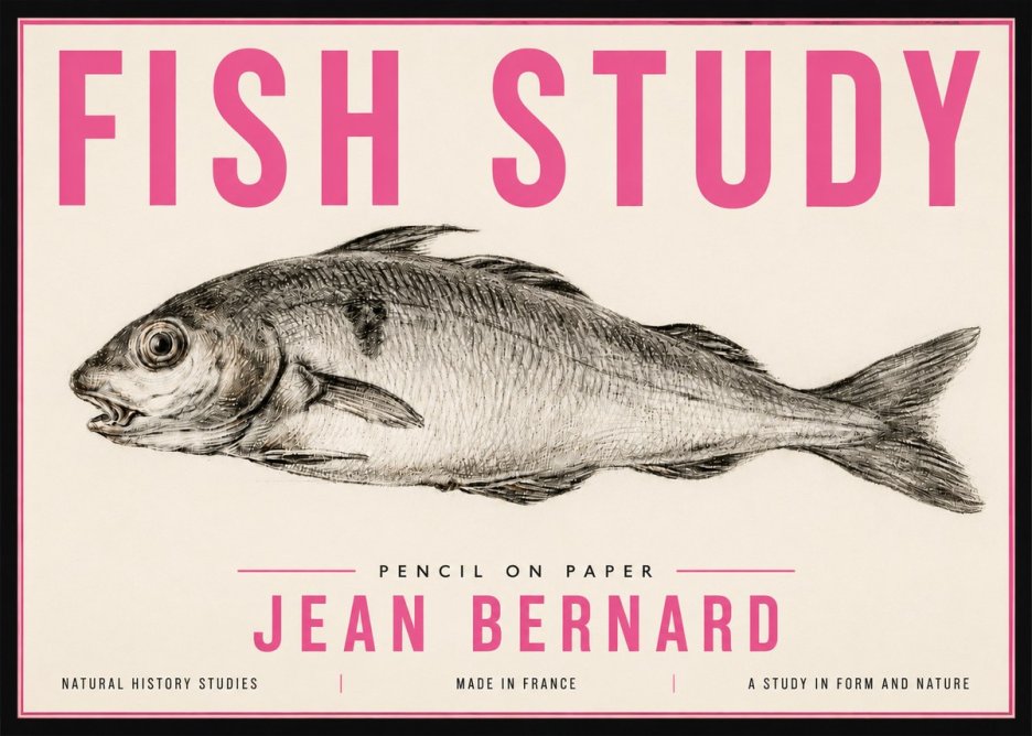 Jean Bernard Fish Study III No5 - Póster