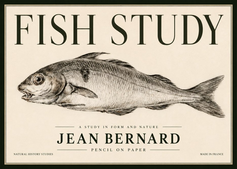 Jean Bernard Fish Study III No6 - Póster