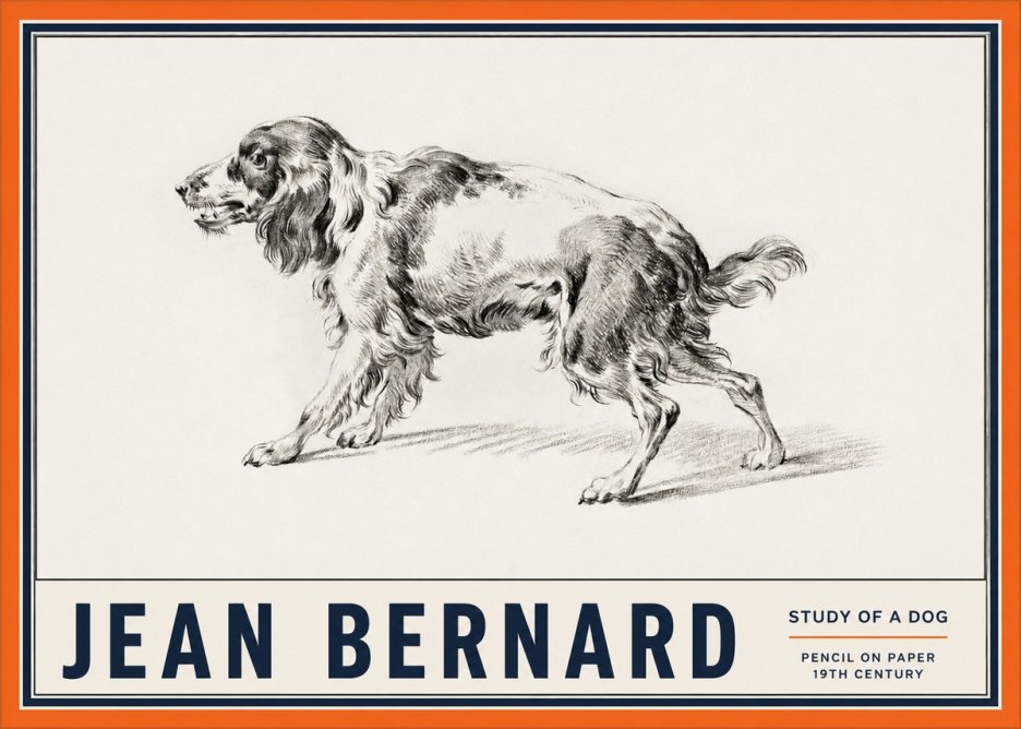 Jean Bernard Study of a Dog V No2 - Póster