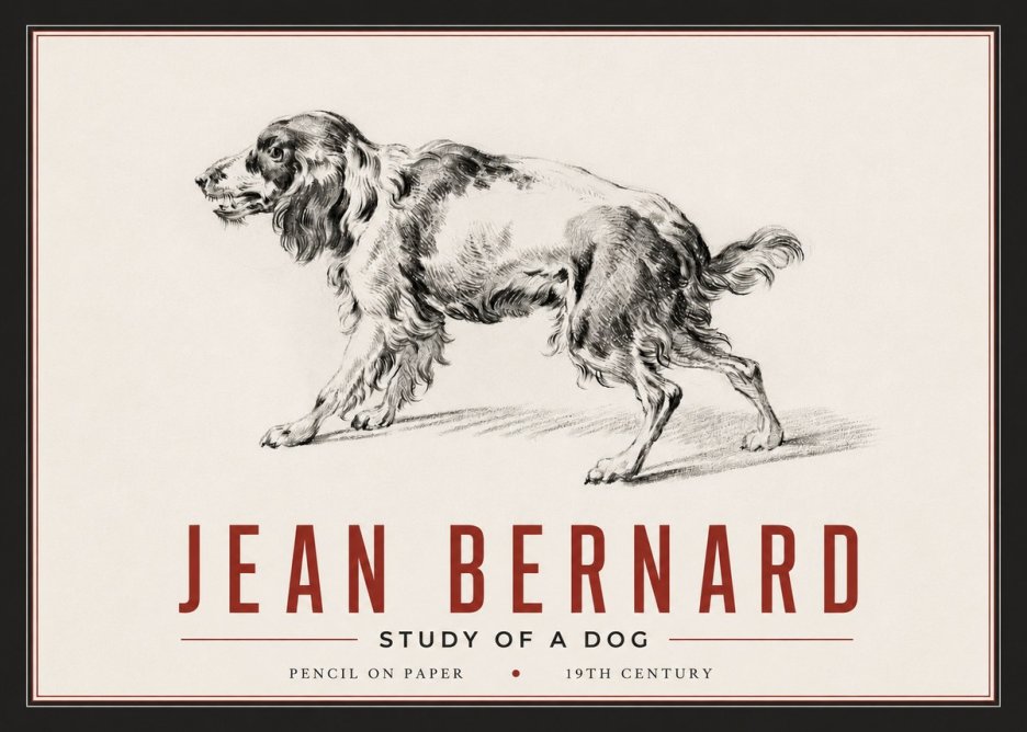 Jean Bernard Study of a Dog V No6 - Póster