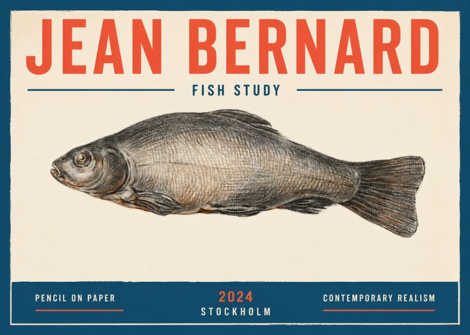 Jean Bernard Fish Study IV No2 - Póster