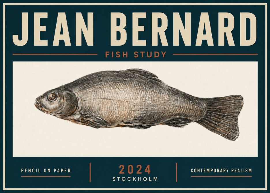 Jean Bernard Fish Study IV No5 - Póster