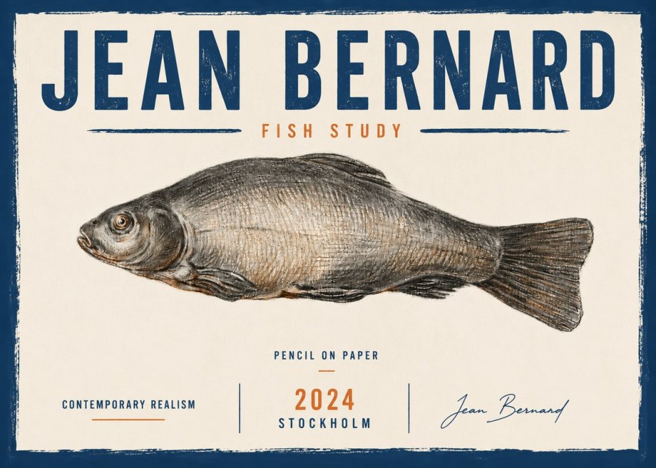 Jean Bernard Fish Study IV No6 - Póster