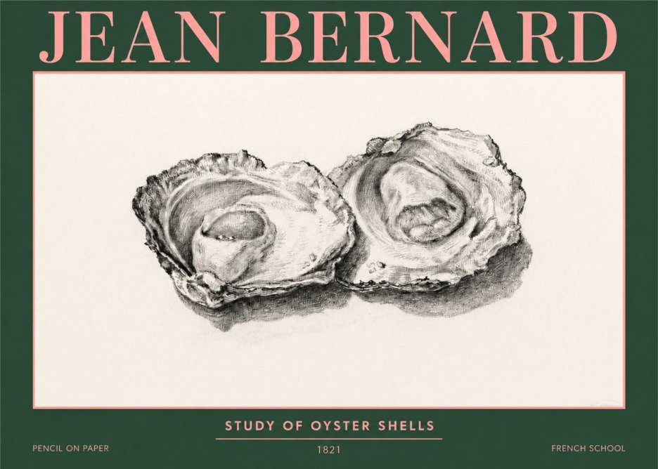 Jean Bernard Study of Oyster Shells No3 - Póster