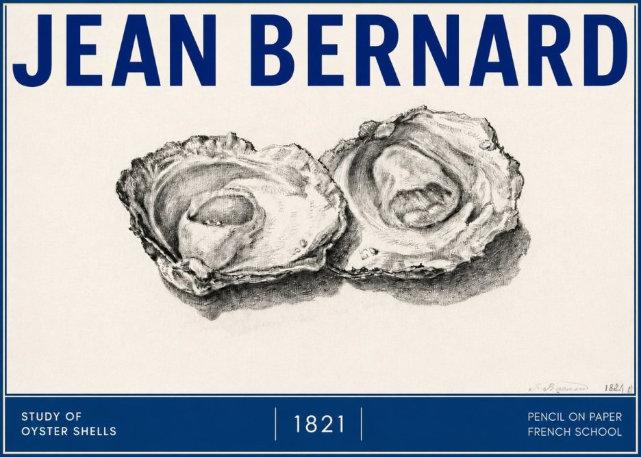 Jean Bernard Study of Oyster Shells No4 - Póster