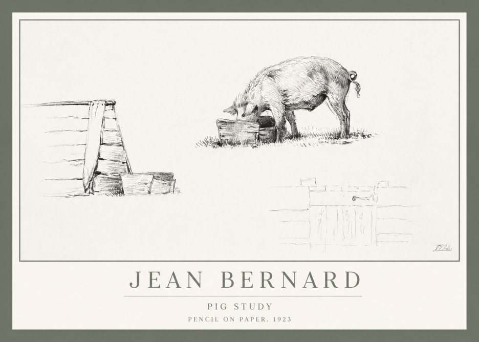 Jean Bernard Pig Study No1 - Póster