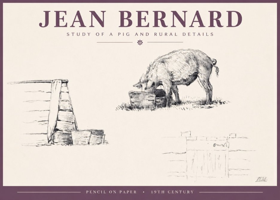 Jean Bernard Pig Study No5 - Póster