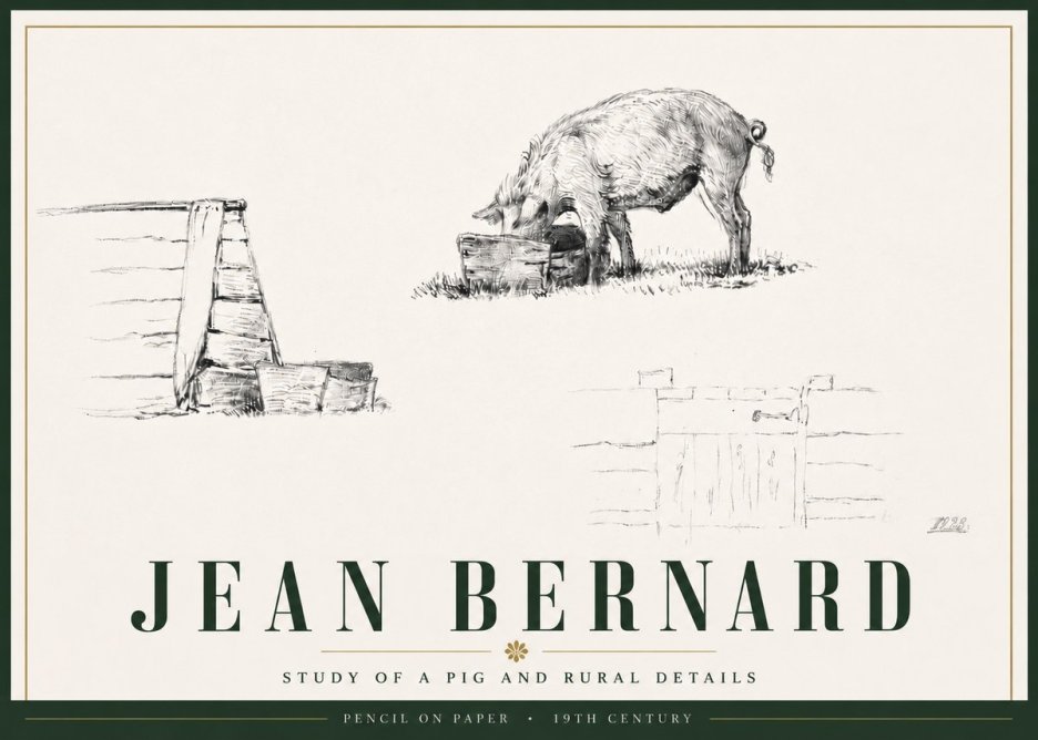 Jean Bernard Pig Study No6 - Póster