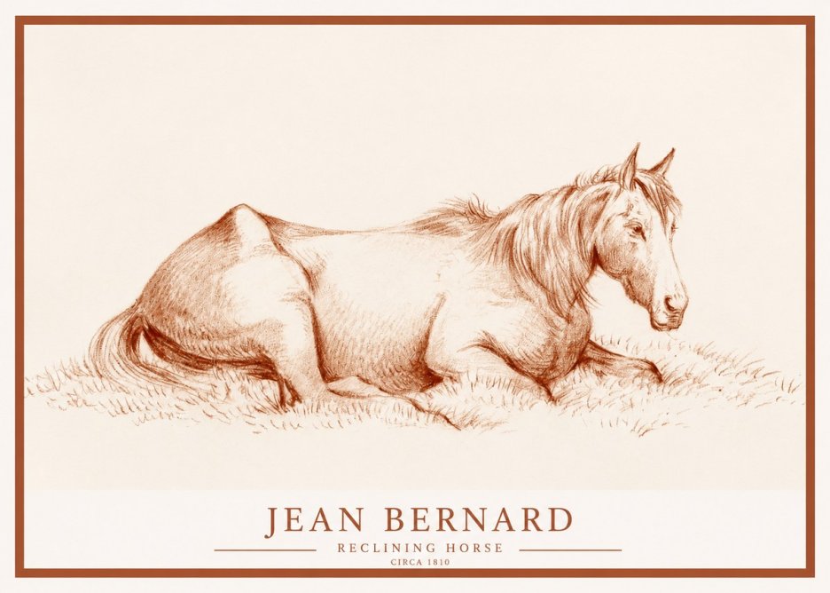 Jean Bernard Reclining Horse No1 - Póster