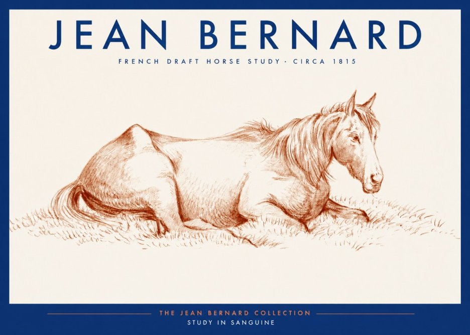 Jean Bernard Reclining Horse No3 - Póster