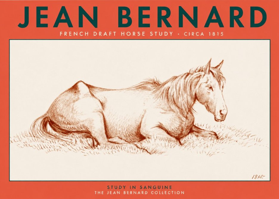 Jean Bernard Reclining Horse No4 - Póster