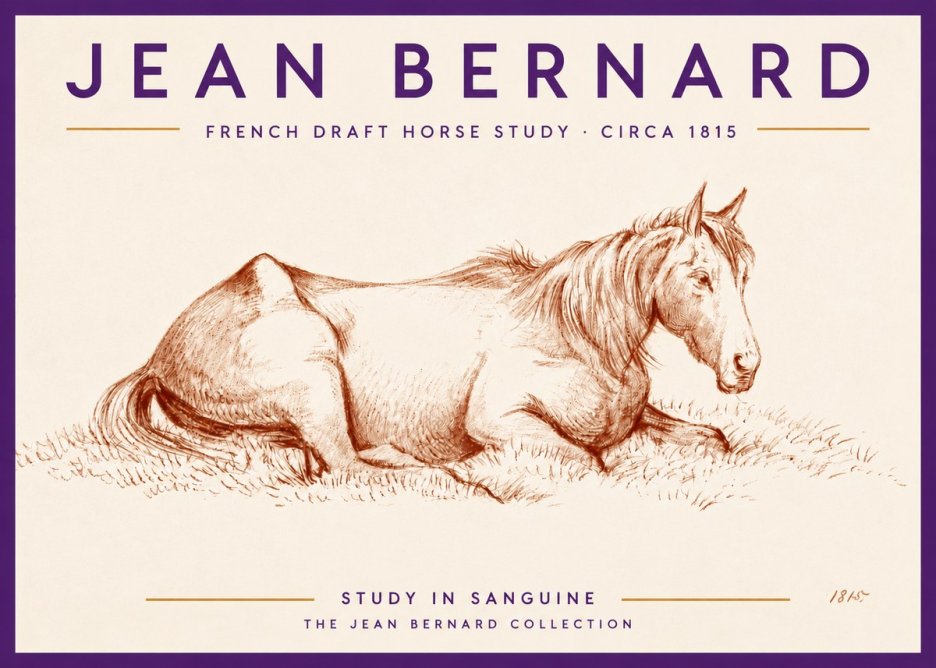 Jean Bernard Reclining Horse No6 - Póster