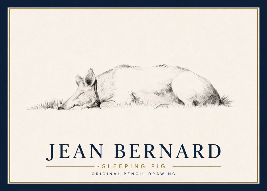 Jean Bernard Sleeping Pig II No4 - Póster