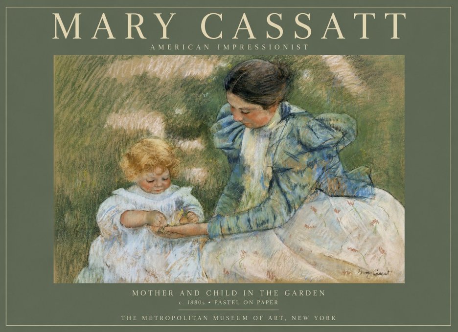 Mary Cassatt Mother and Child in the Garden No2 - Póster