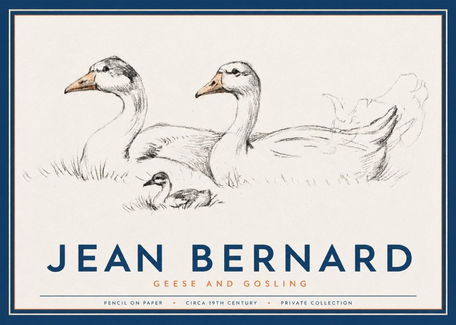 Jean Bernard Study of Geese No3 - Póster