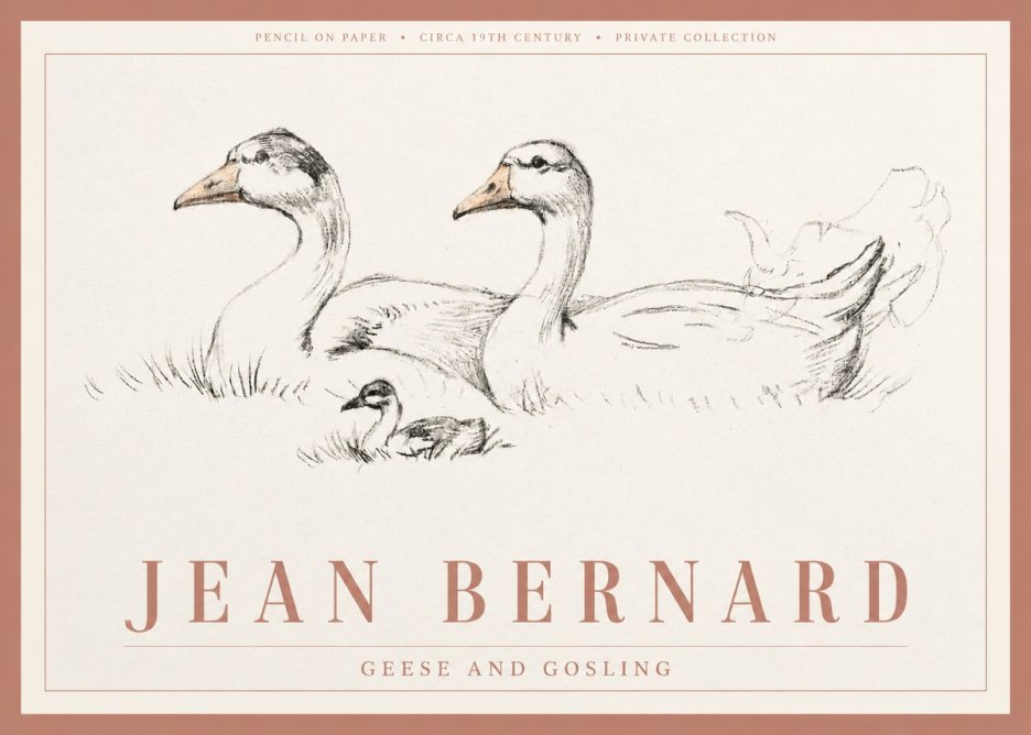Jean Bernard Study of Geese No4 - Póster