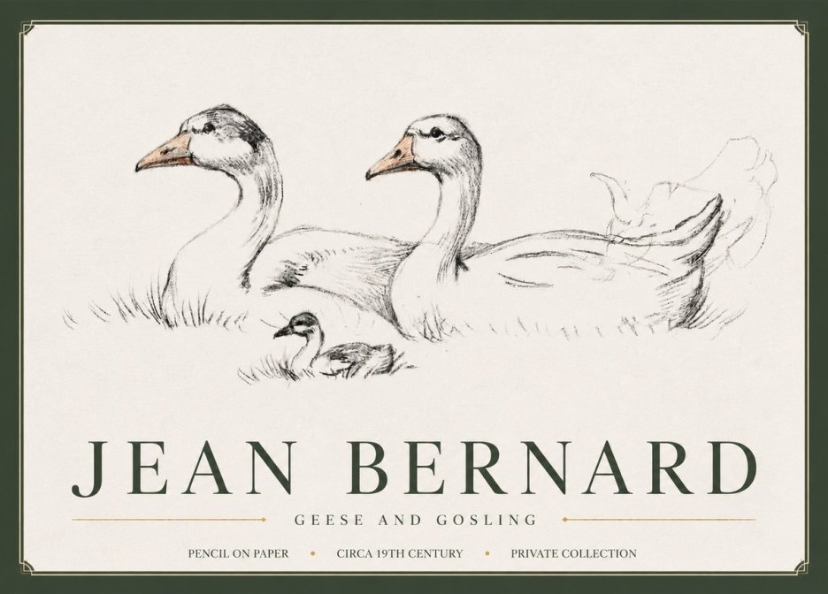 Jean Bernard Study of Geese No6 - Póster