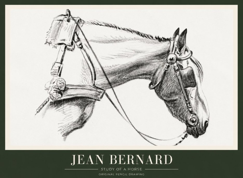 Jean Bernard Study of a Horse XVIII No1 - Póster