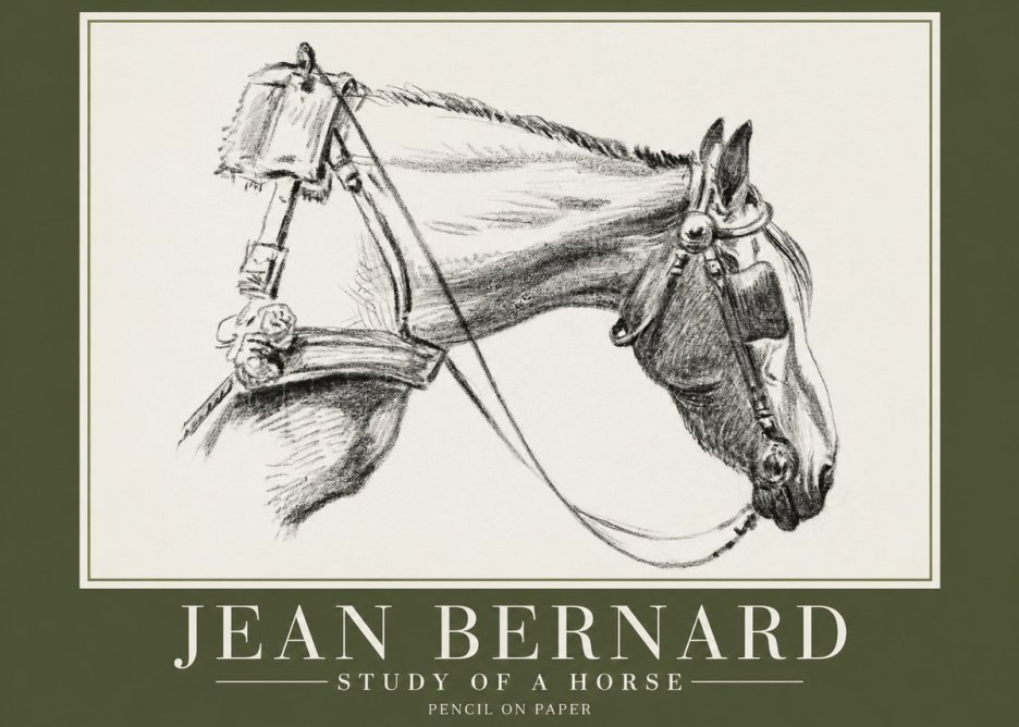 Jean Bernard Study of a Horse XVIII No2 - Póster