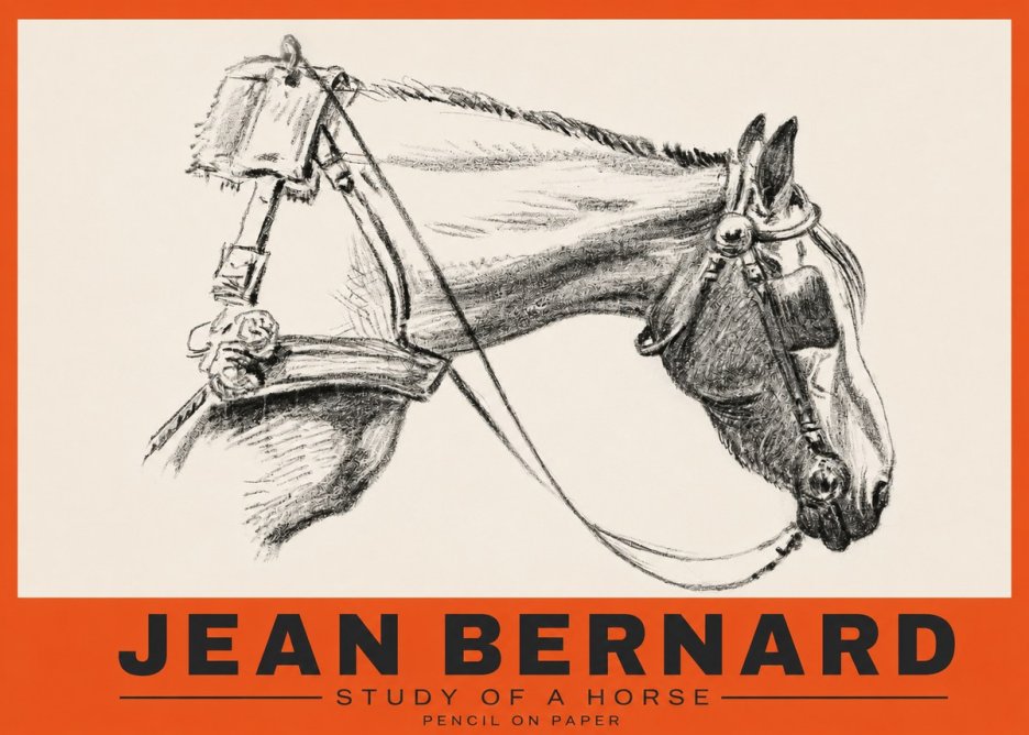 Jean Bernard Study of a Horse XVIII No3 - Póster