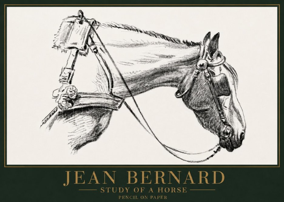 Jean Bernard Study of a Horse XVIII No4 - Póster
