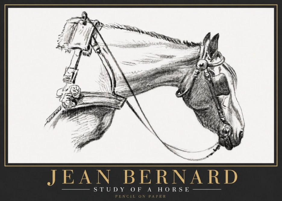 Jean Bernard Study of a Horse XVIII No6 - Póster