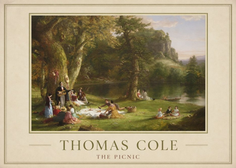 Thomas Cole The Picnic No1 - Póster