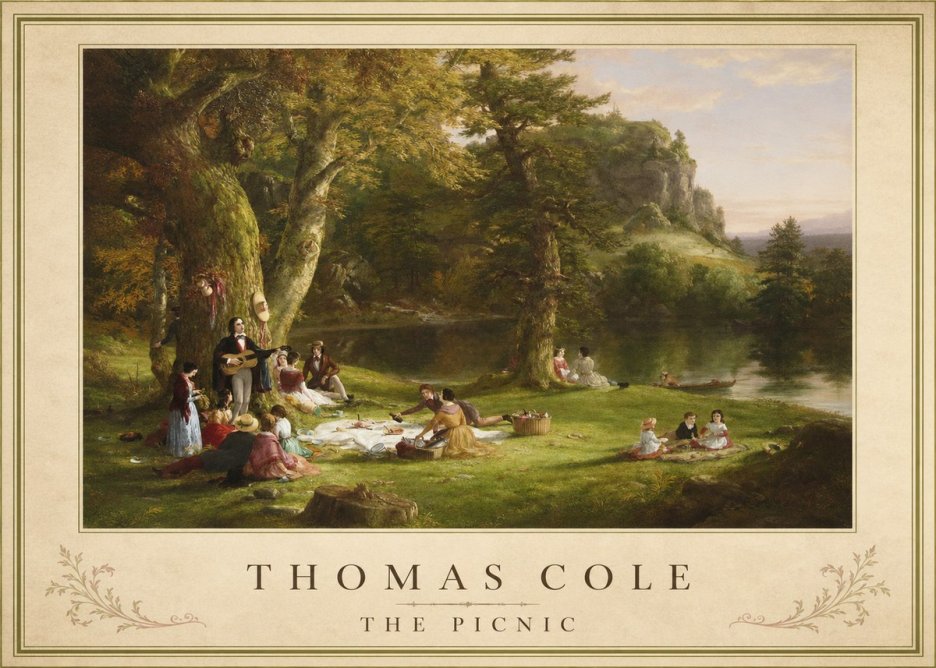 Thomas Cole The Picnic No5 - Póster